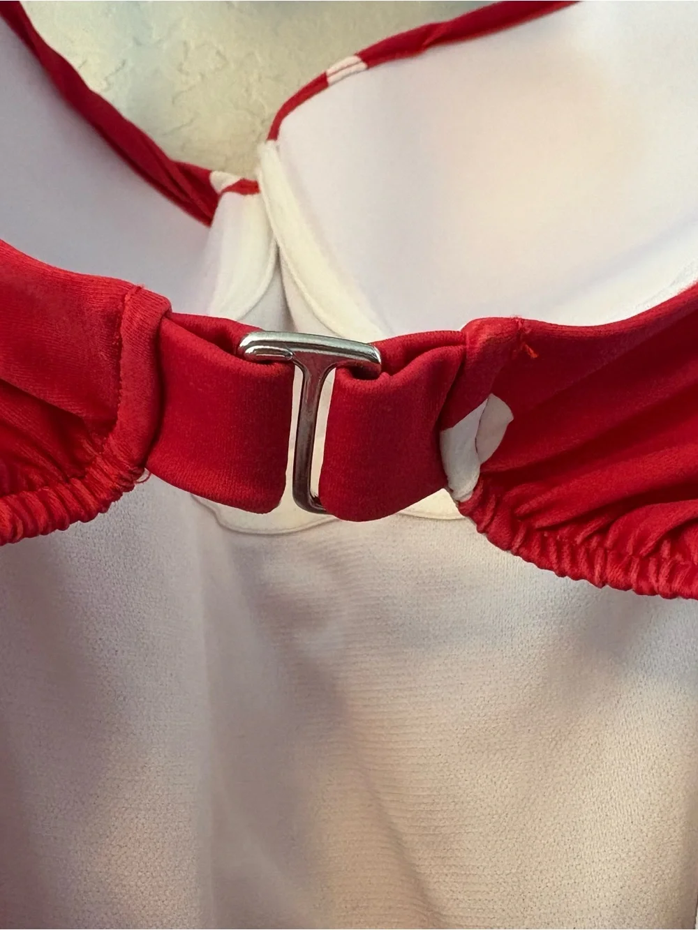 Unique vintage swim mansfield halter red white one piece dot swimsuit medium